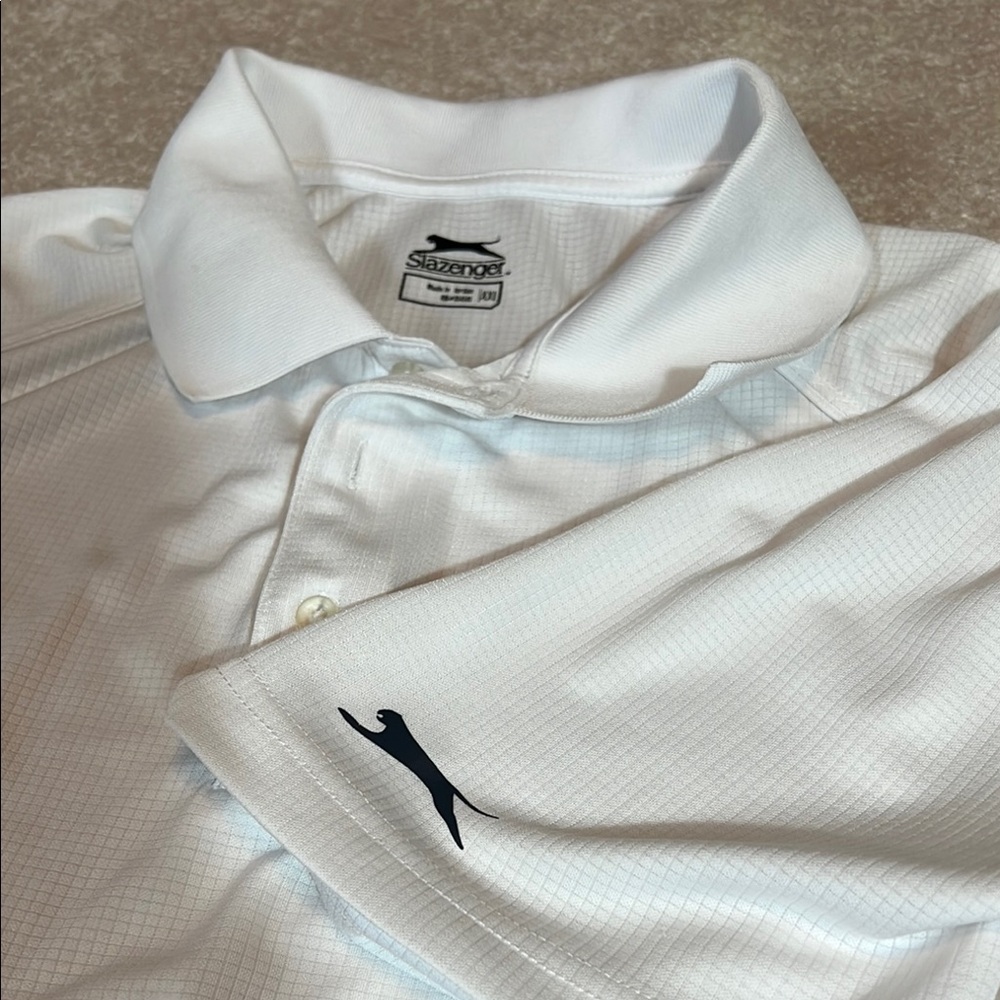 Slazenger White Polo‎ Shirt Classic Short Sleeve